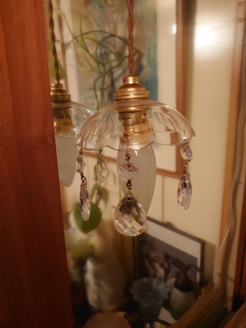 フランスアンティーク　プチシャンデリア　ペンダントランプ(灯具一式付)