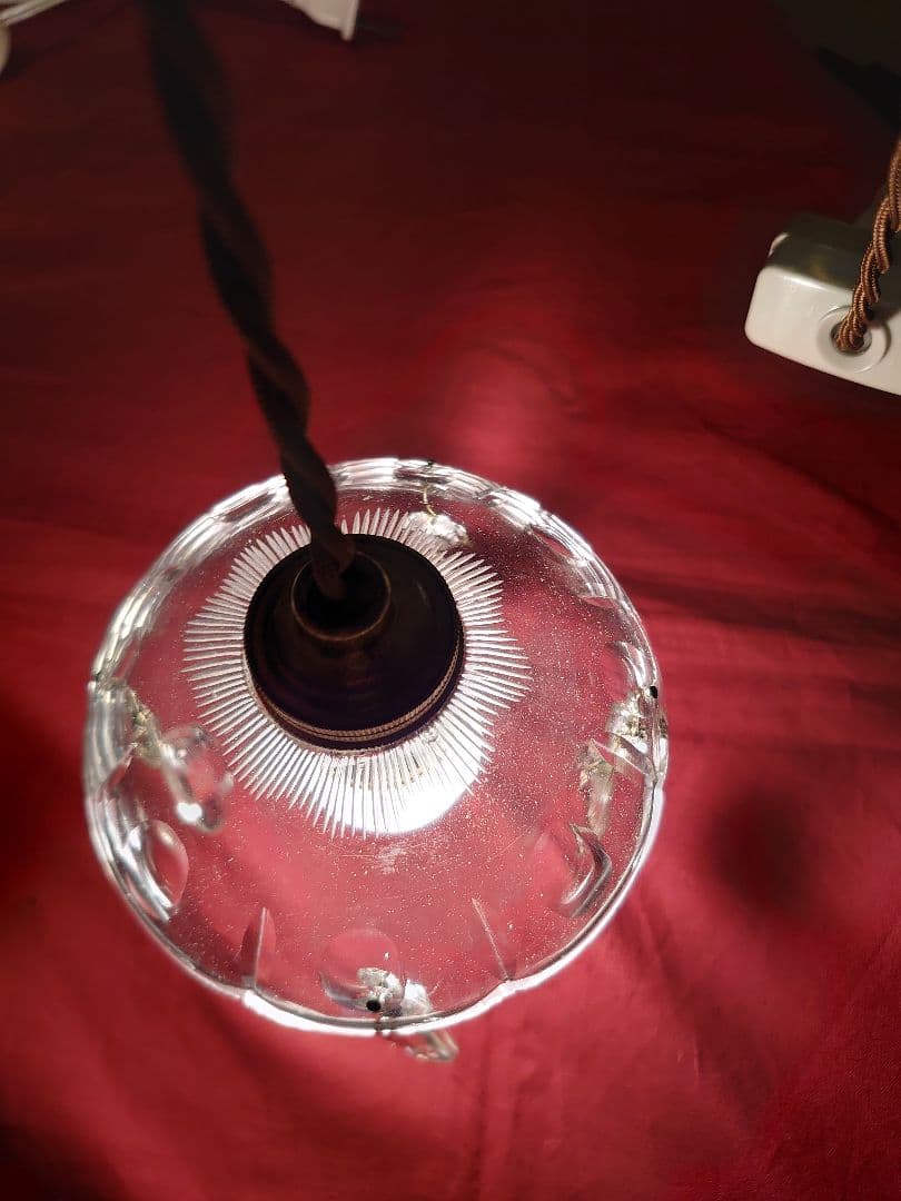 フランスアンティーク　プチシャンデリア　ペンダントランプ(灯具一式付)