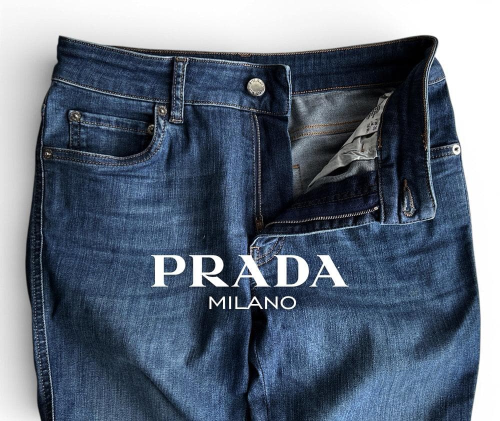 ray！PRADA軽量 ハイストレッチ ブランドタグ＆刻印デニムジーンズ