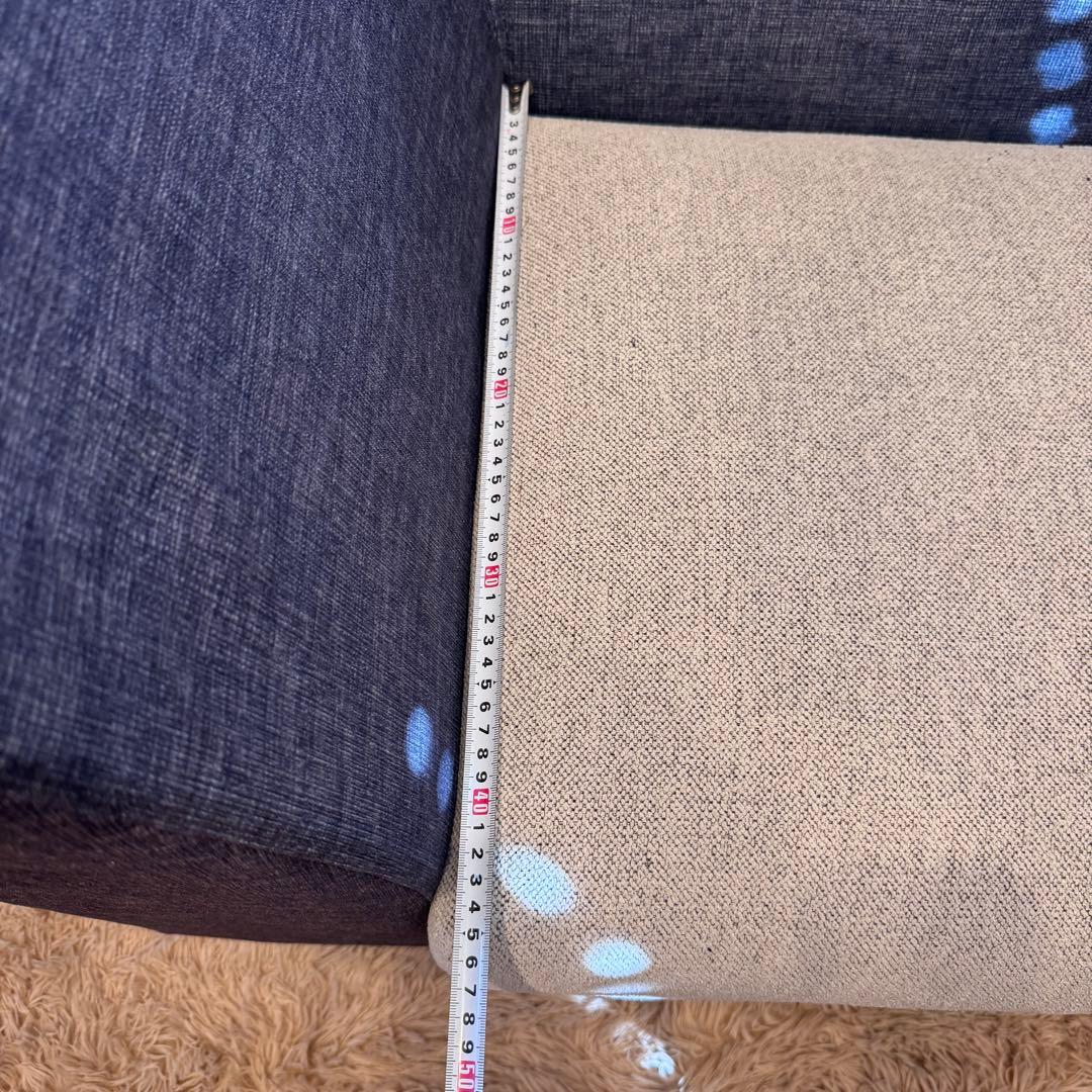 KEYUKA ケユカ L字型ソファ コーナーソファ 3人掛け ネイビー×グレー