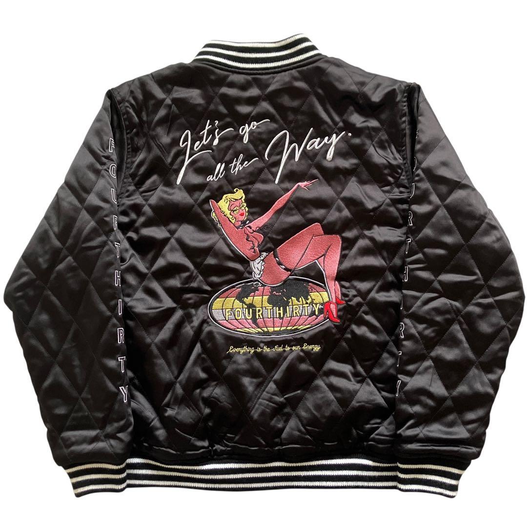 未使用 FOUR TWENTY 別珍スカジャン 豪華刺繍ブラックベロアジャケット