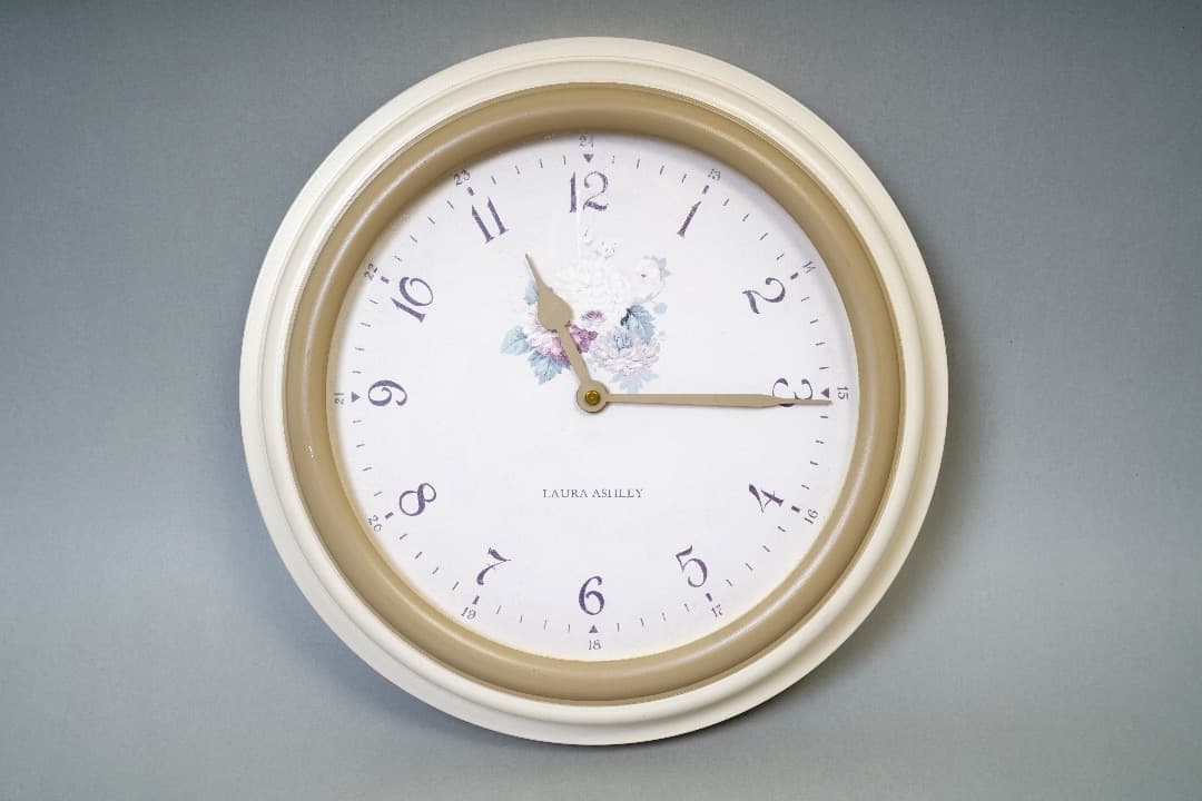 ローラアシュレイ　大型掛け時計（ガラス入り）　着払い