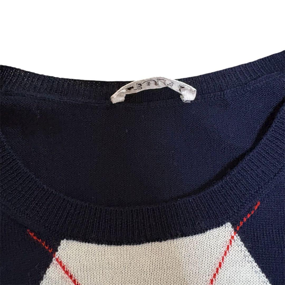 美品　セリーヌ　ニット　フィービー期　アーガイル柄　CELINE　ネイビー