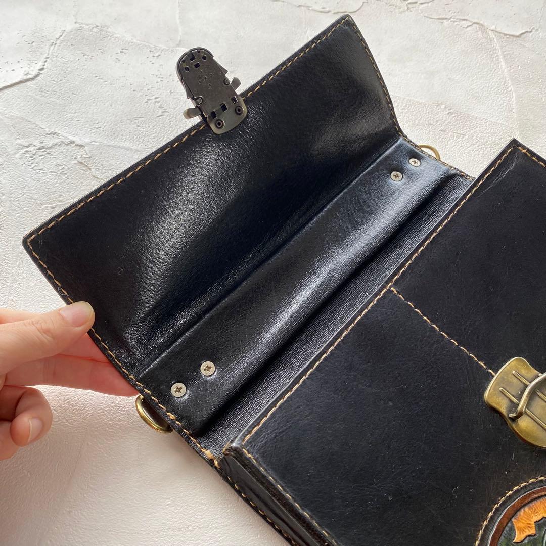 レザー カービング 書類バッグ ビジネスバッグ 手縫い 革細工 レザークラフト