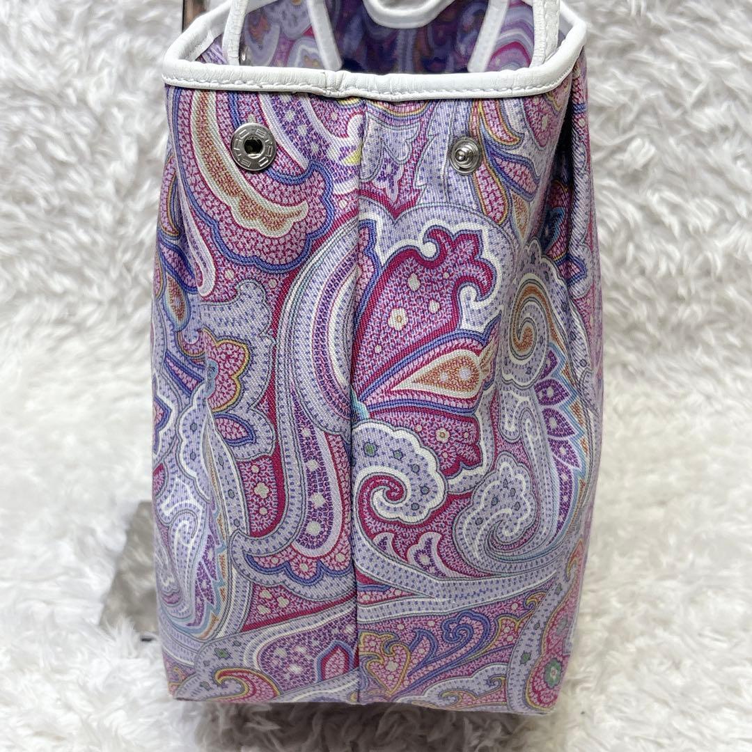 希少 エトロ ハンドバッグ トートバッグ ペイズリー パープル