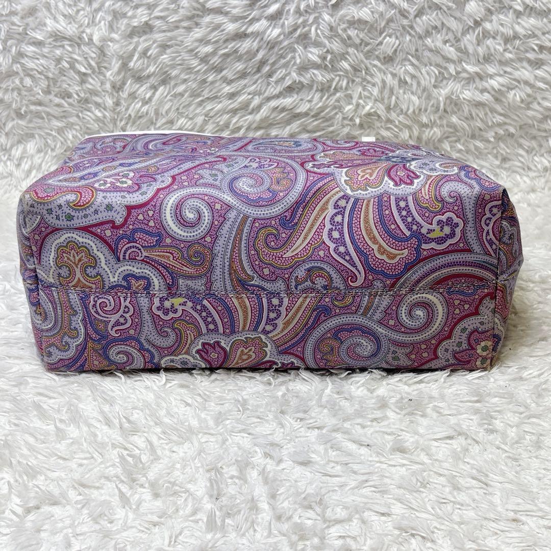 希少 エトロ ハンドバッグ トートバッグ ペイズリー パープル