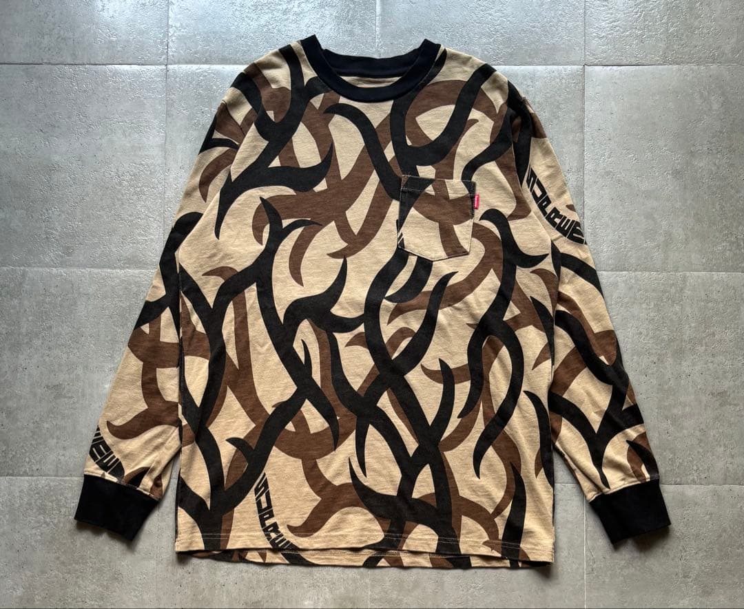 レア　シュプリーム トライバルカモ　ロングTシャツ　ロンT 迷彩