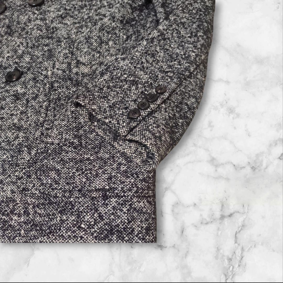 新品✨PALTO シルク アンゴラ混 ダブル チェスターコート ツイード 2XL