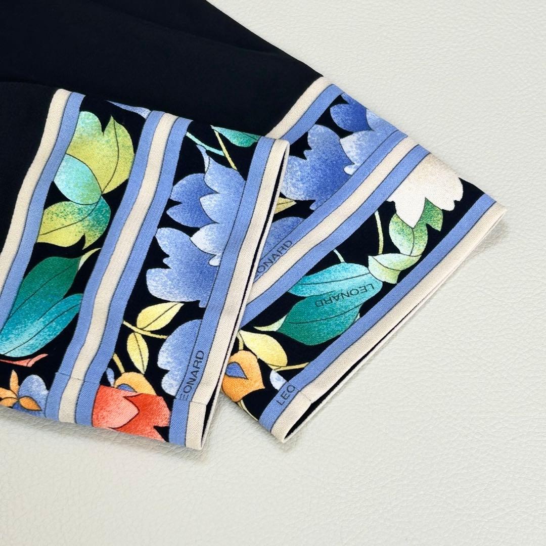 極美品✨レオナール カンカン 美しい花柄のワンピース ロング