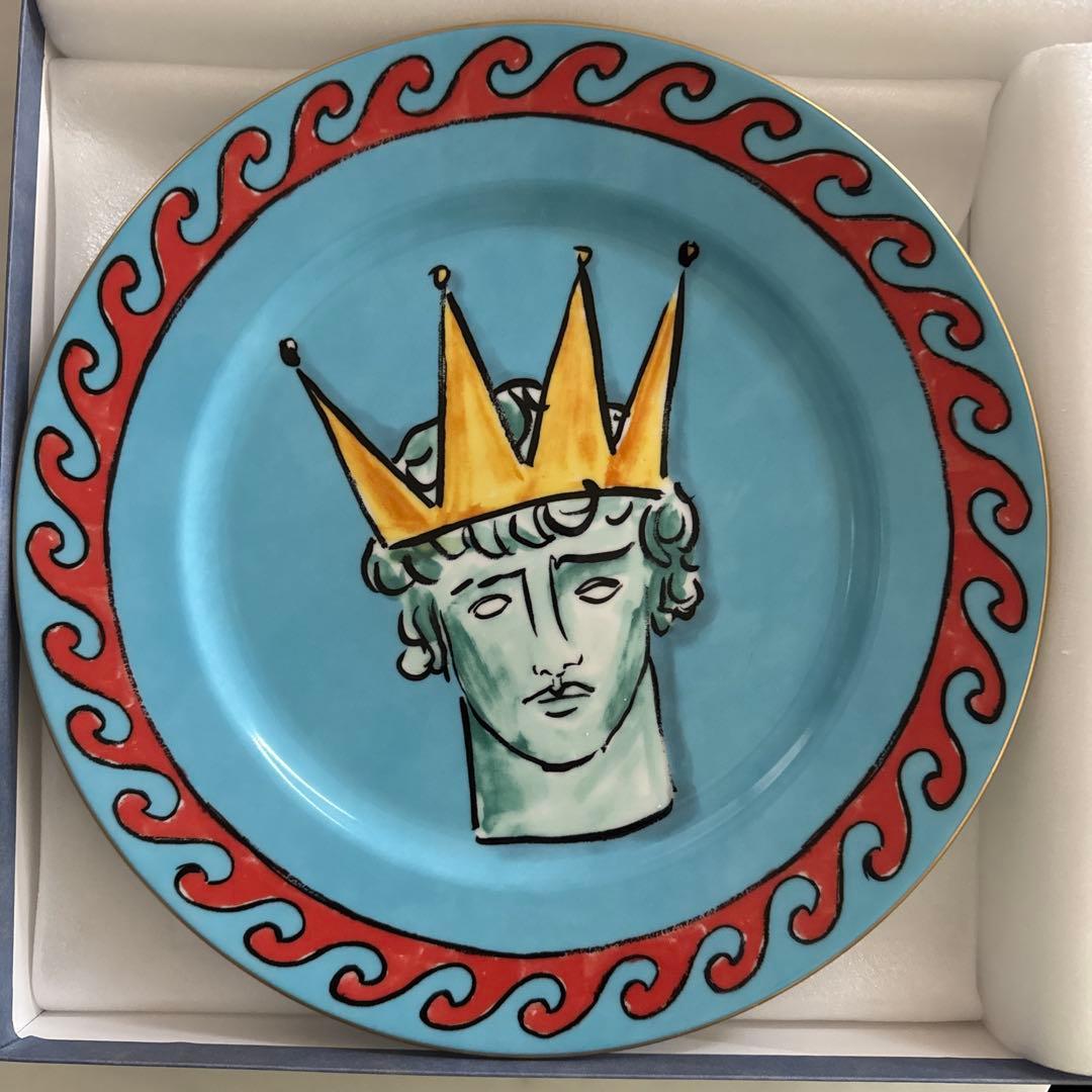 GINORI 28cmプレート　ホワイト・ブルー2枚セット