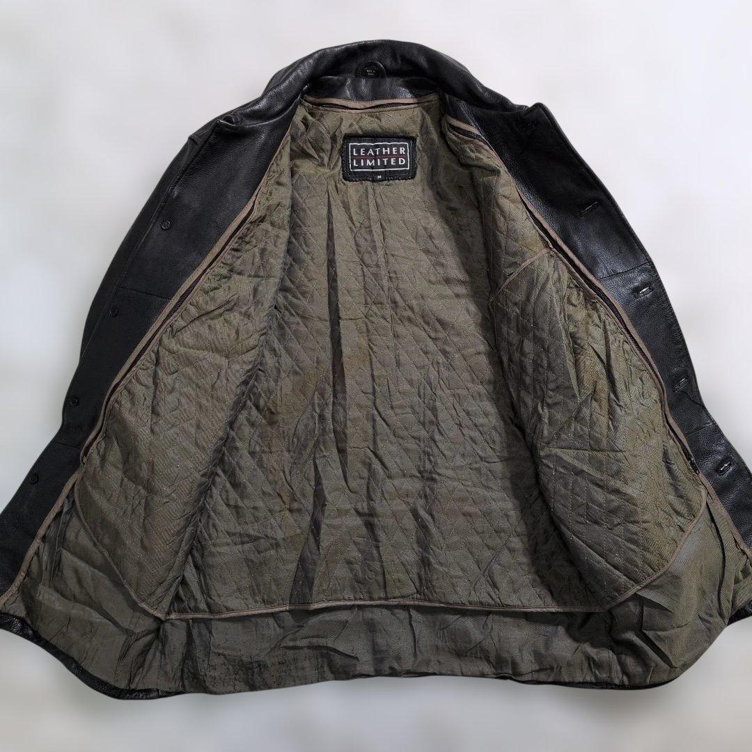 極上のシボ革★ヴィンテージ カーコート ライナー付 黒 実寸XL相当 超良品