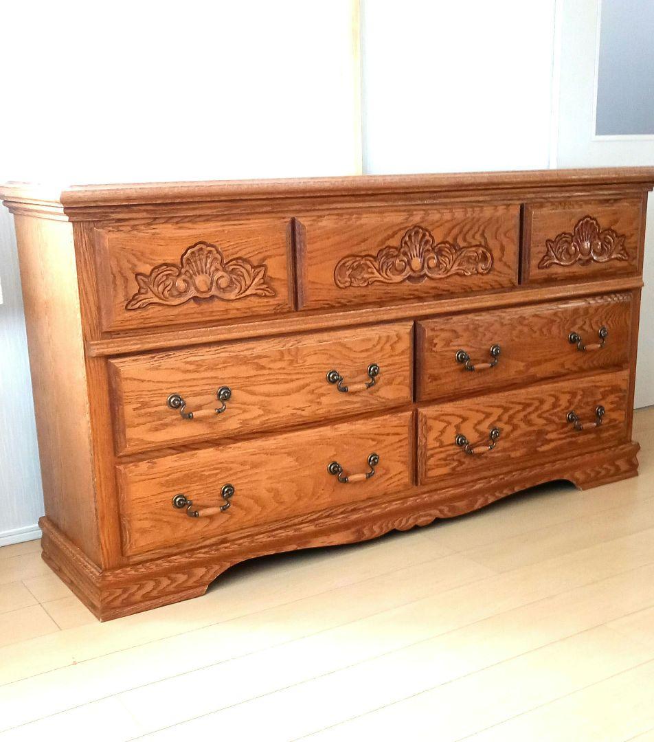 【希少・総無垢オーク心材】アメリカ輸入チェスト