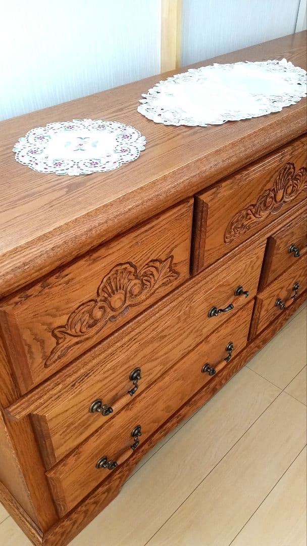 【希少・総無垢オーク心材】アメリカ輸入チェスト