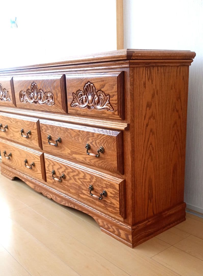 【希少・総無垢オーク心材】アメリカ輸入チェスト