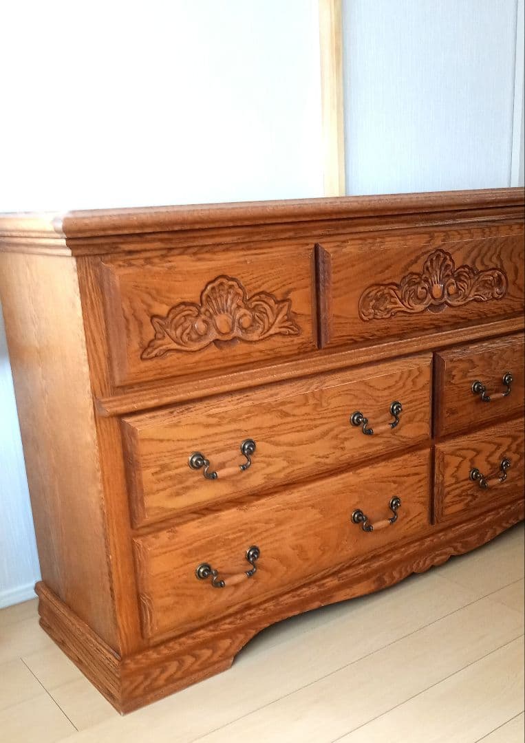 【希少・総無垢オーク心材】アメリカ輸入チェスト