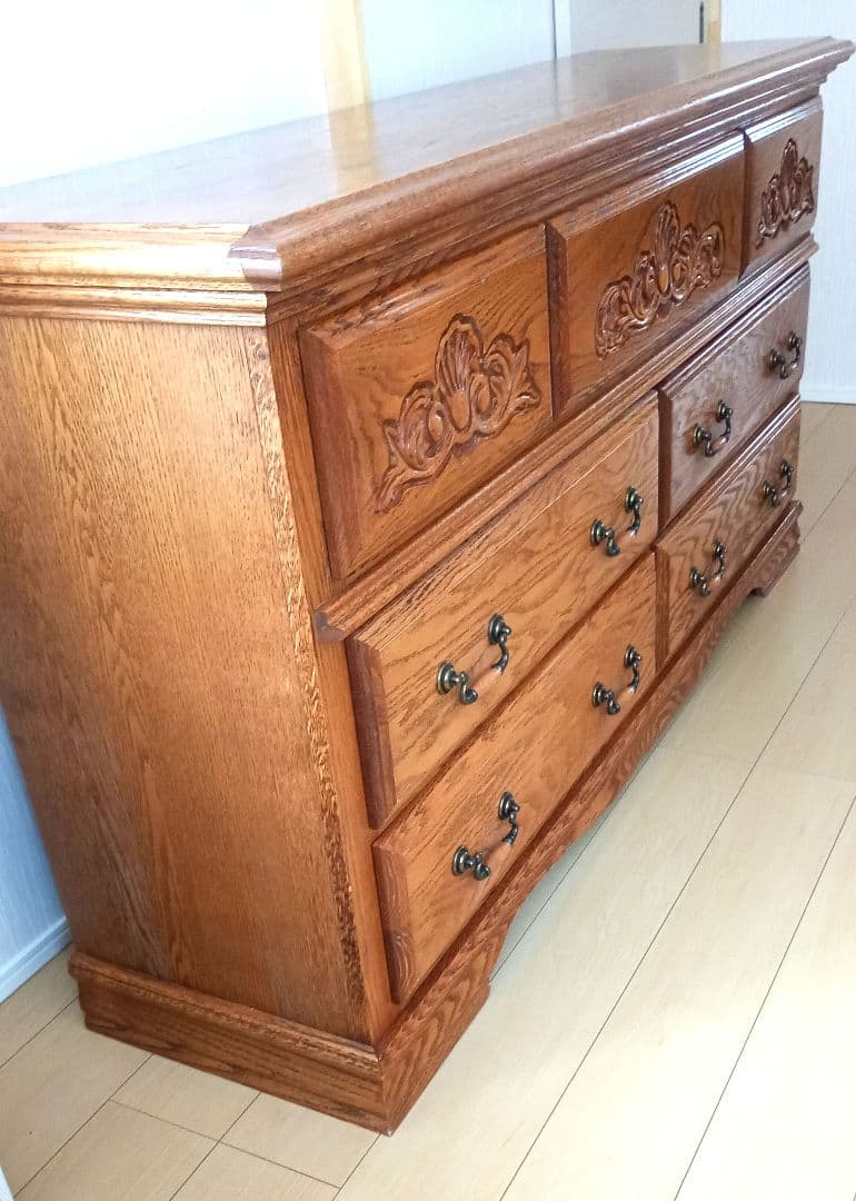 【希少・総無垢オーク心材】アメリカ輸入チェスト