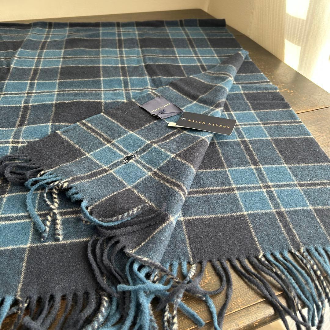 Ralph Lauren 手触り良いウール膝掛け　ショールとしても　タグ付き未使