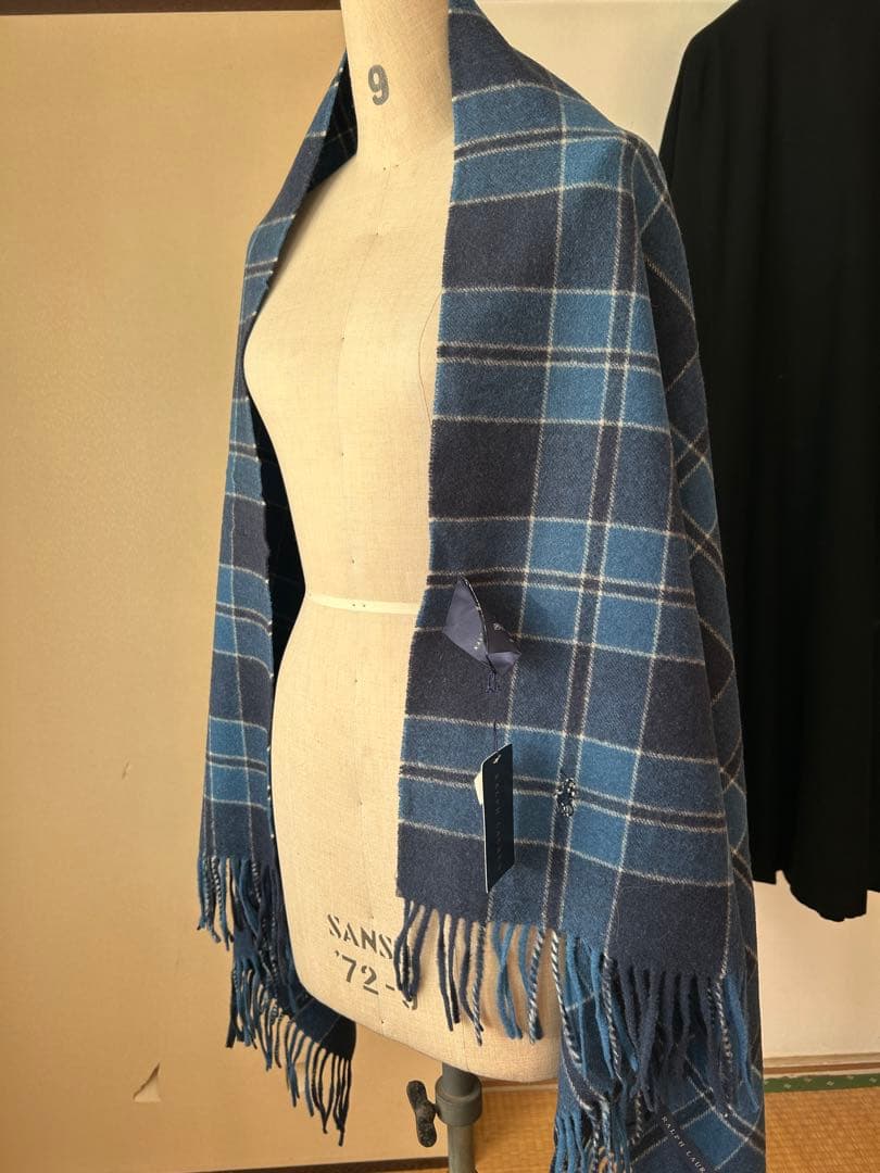 Ralph Lauren 手触り良いウール膝掛け　ショールとしても　タグ付き未使