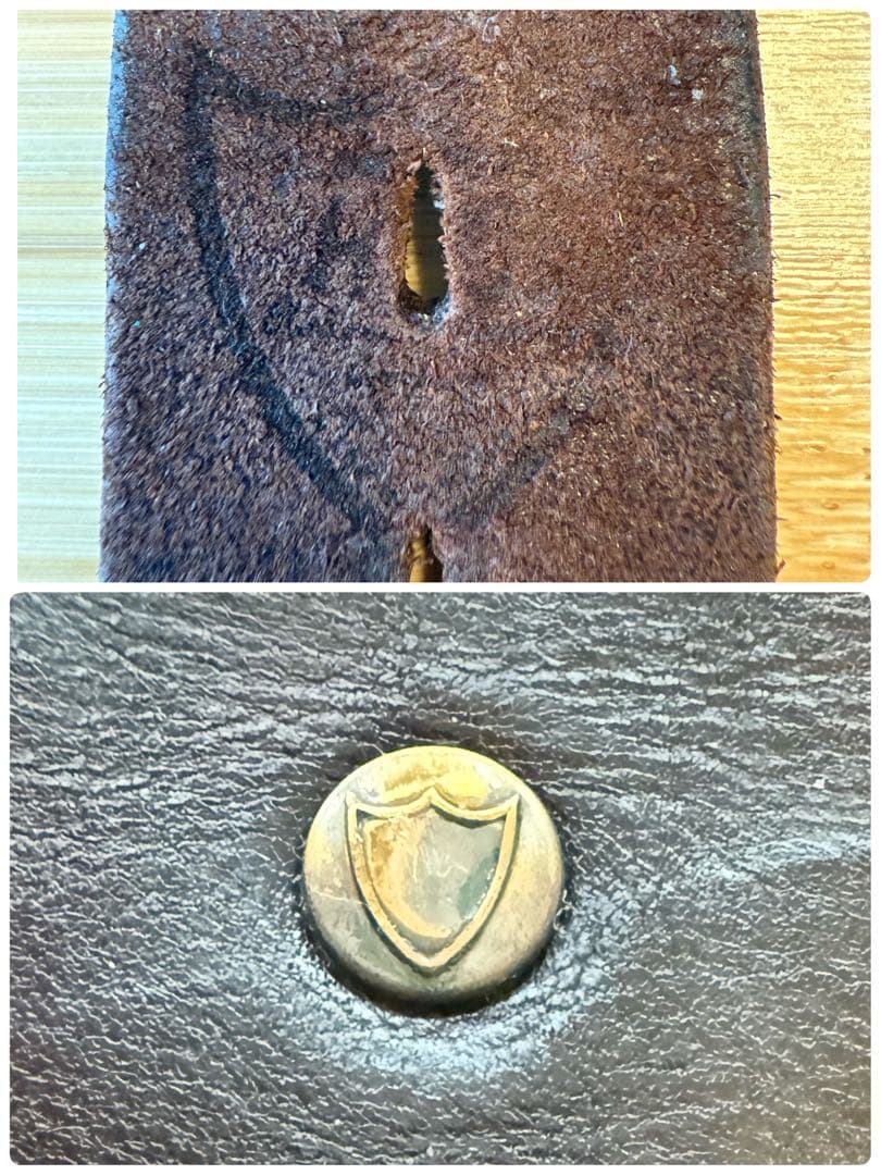 ⭐️HTC⭐️ピーナッツ⭐️ブラック(茶芯)レザー&ストーン⭐️シルバースタッズ⭐️34