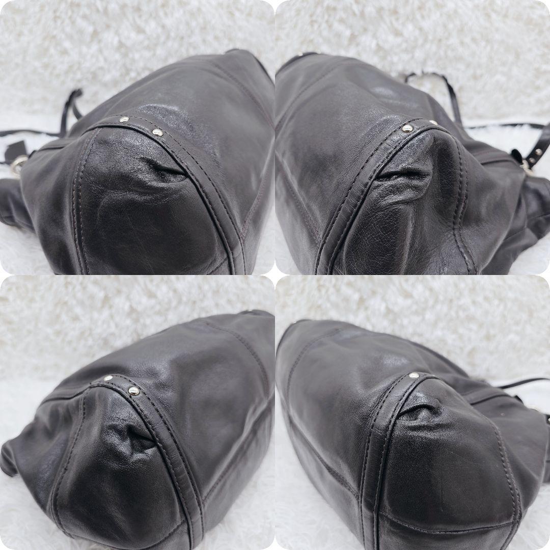 y2k✨COACH コーチ 本革 トートバッグ 黒 16244 肩掛け A4収納