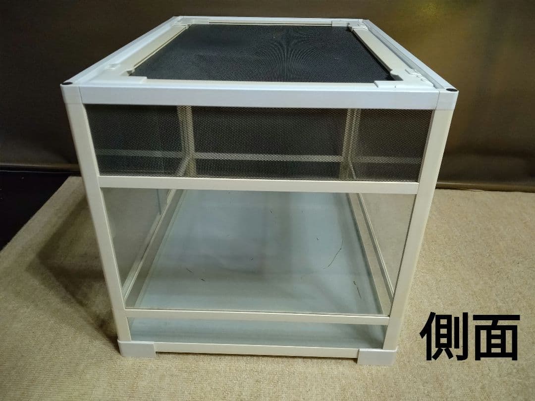 爬虫類、両生類、小動物向け　飼育ケージ サイズ60-45-45 　暖突付