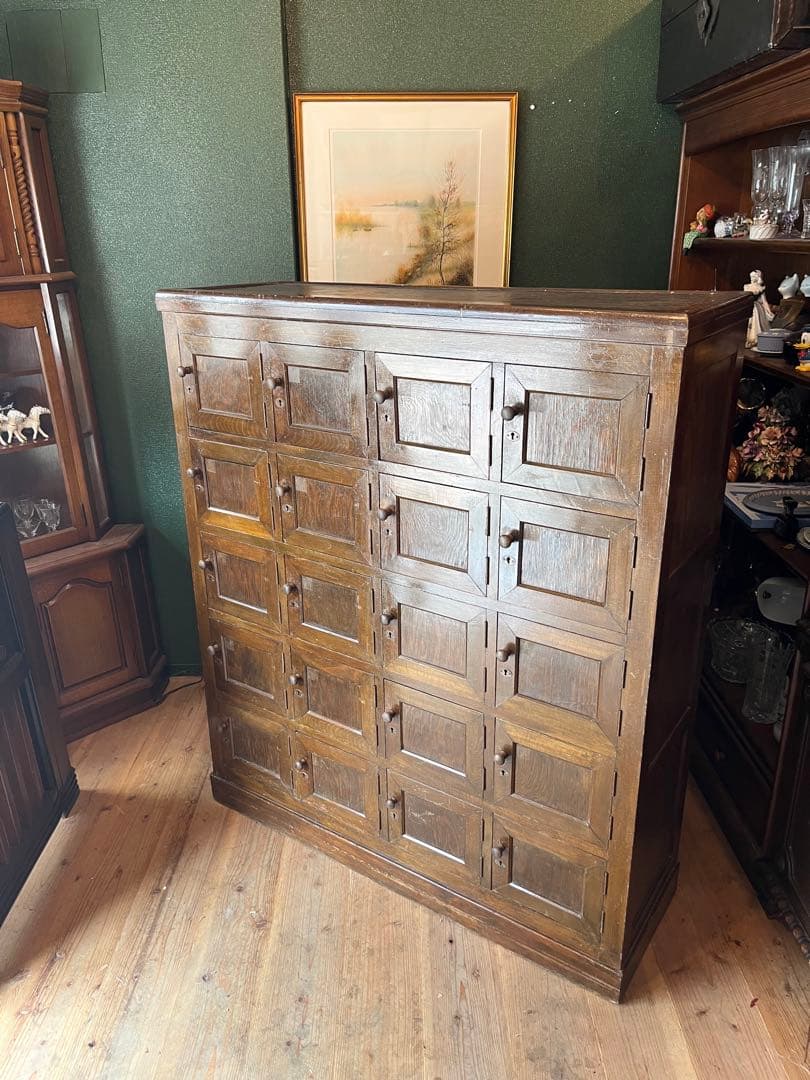 希少 多収納 木製 ロッカー インテリア アンティーク ビンテージ 昭和レトロ