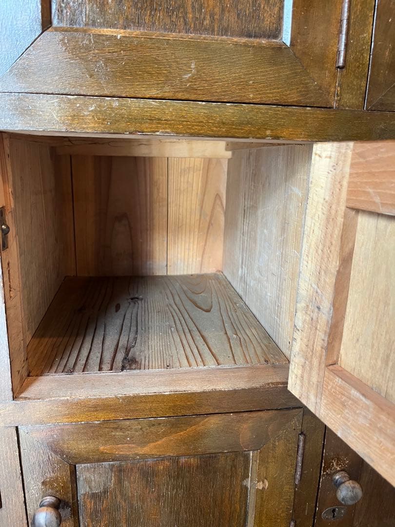 希少 多収納 木製 ロッカー インテリア アンティーク ビンテージ 昭和レトロ