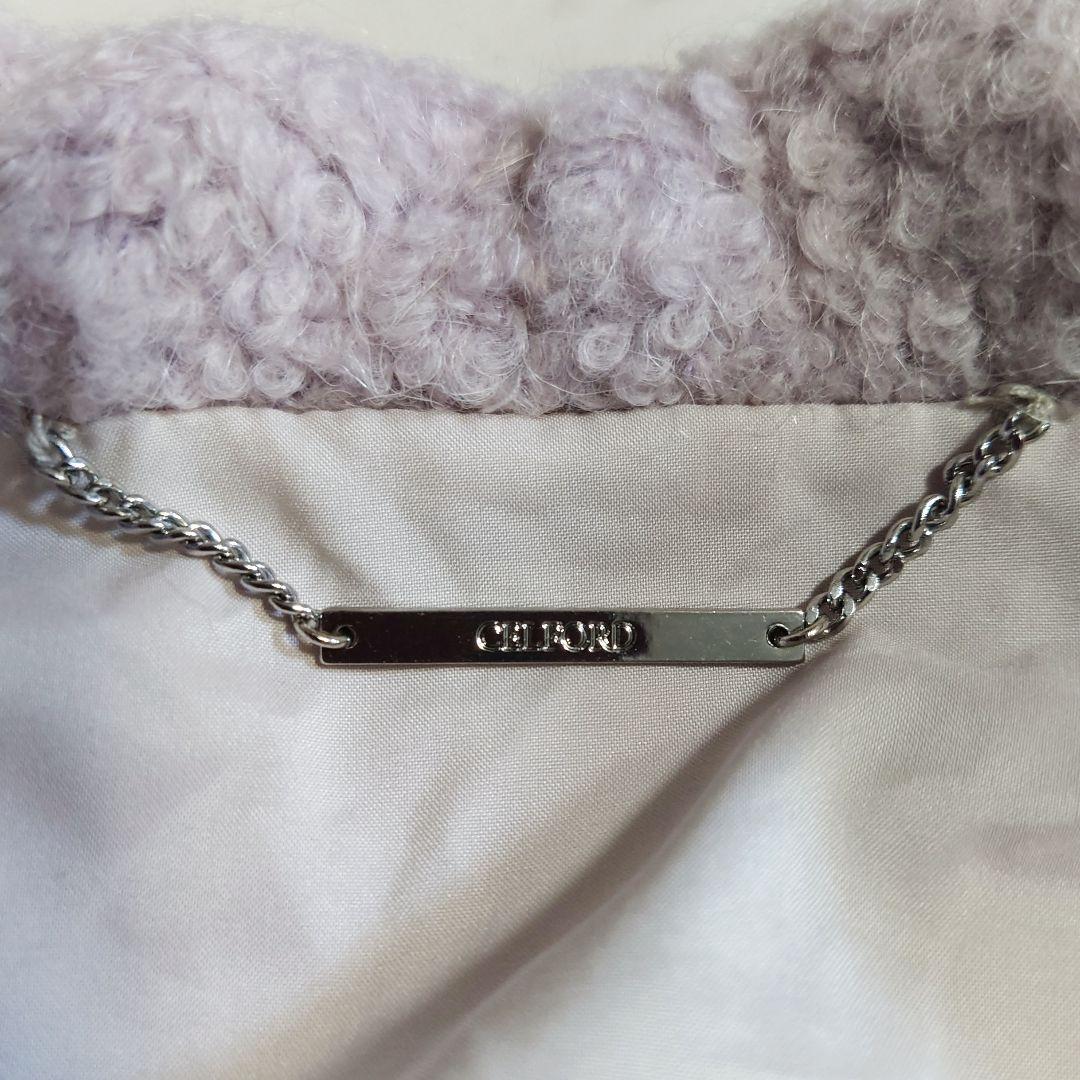 ひ*隊様 新品タグ付♪セルフォード 羊毛 アルパカ ボア ノーカラーロングコート