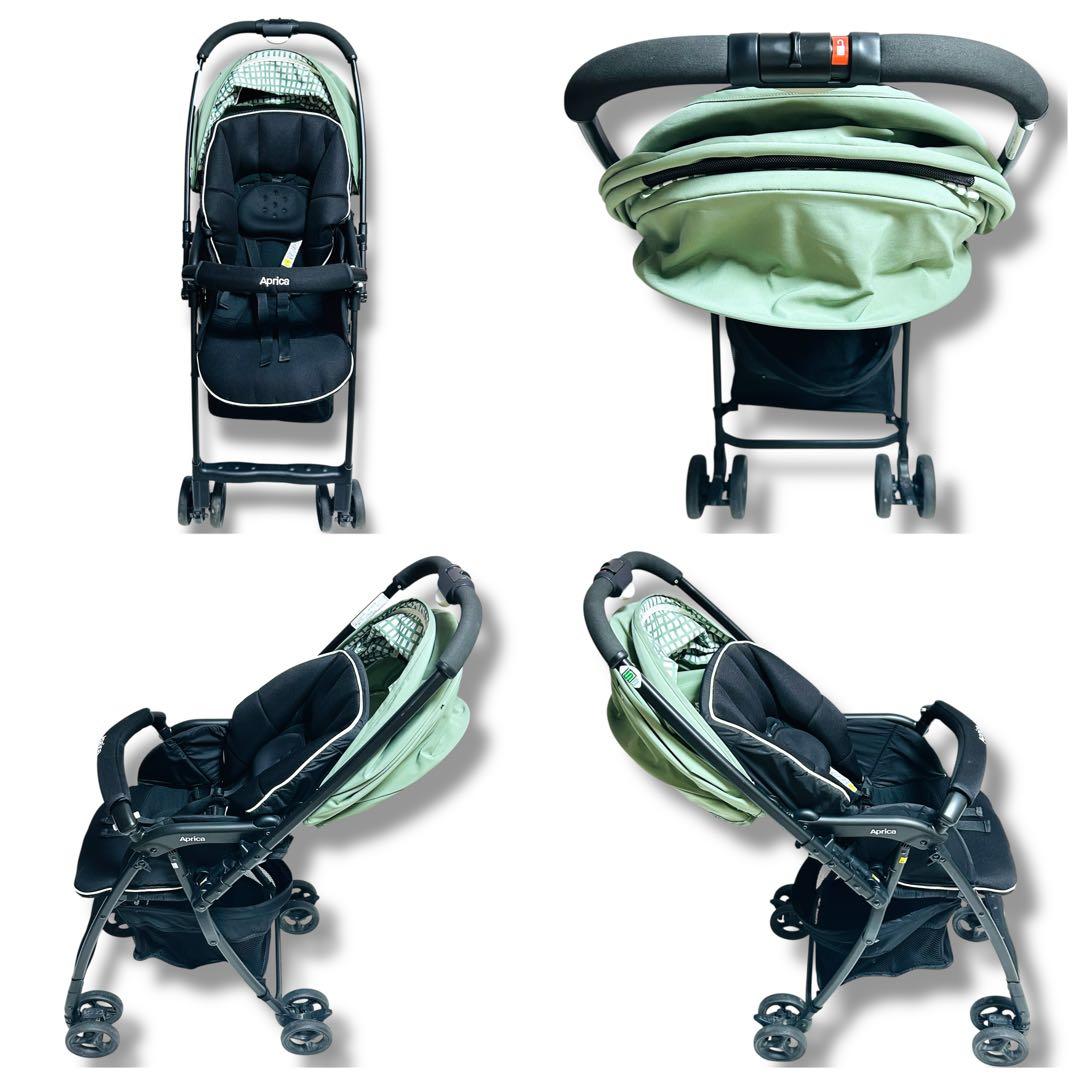 【極美品】Aprica カルーンエアーAB グリーン 軽量 両対面