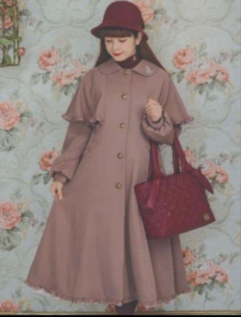 青木美沙子xニナス ケープデザイン ロングコート LL