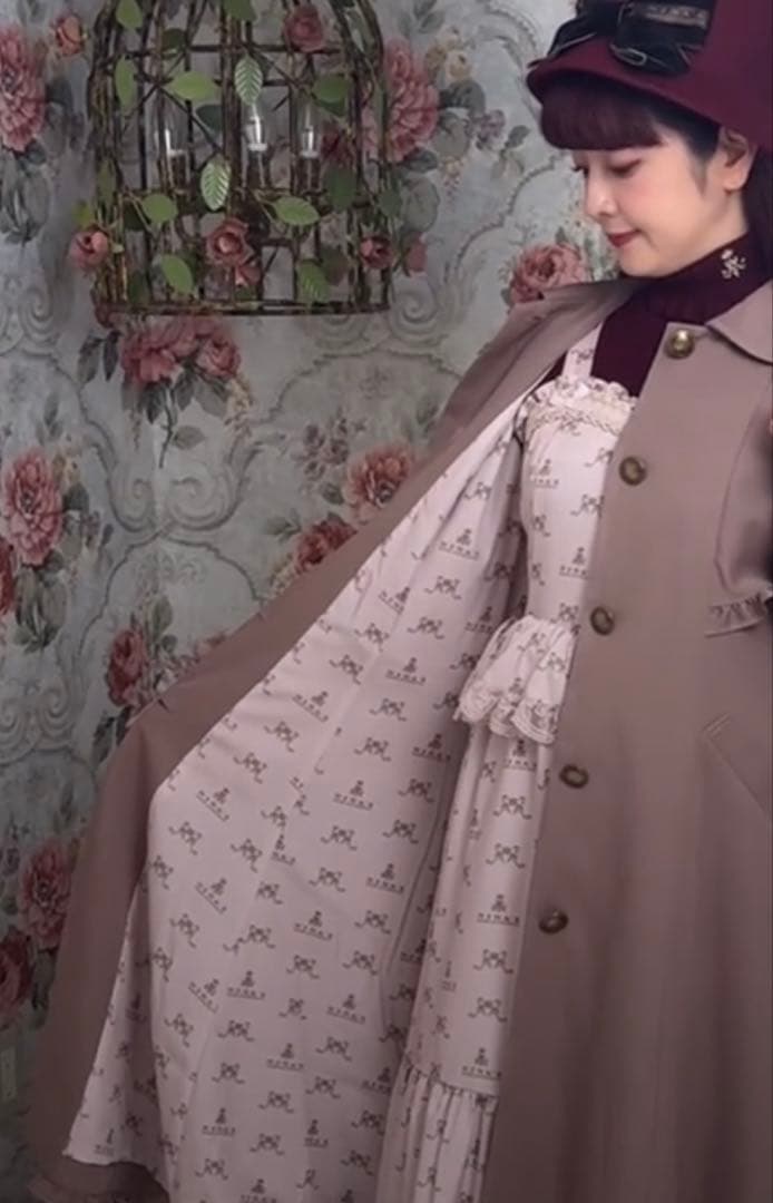 青木美沙子xニナス ケープデザイン ロングコート LL