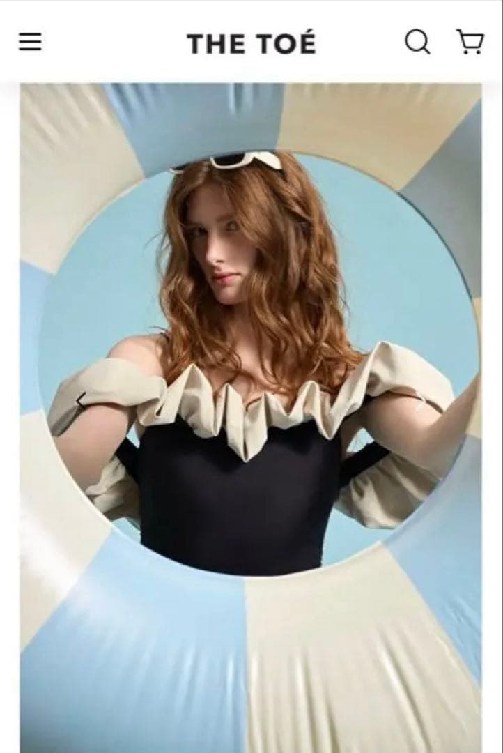 ※土日限定価格 thetoe フリルオフショルダー水着