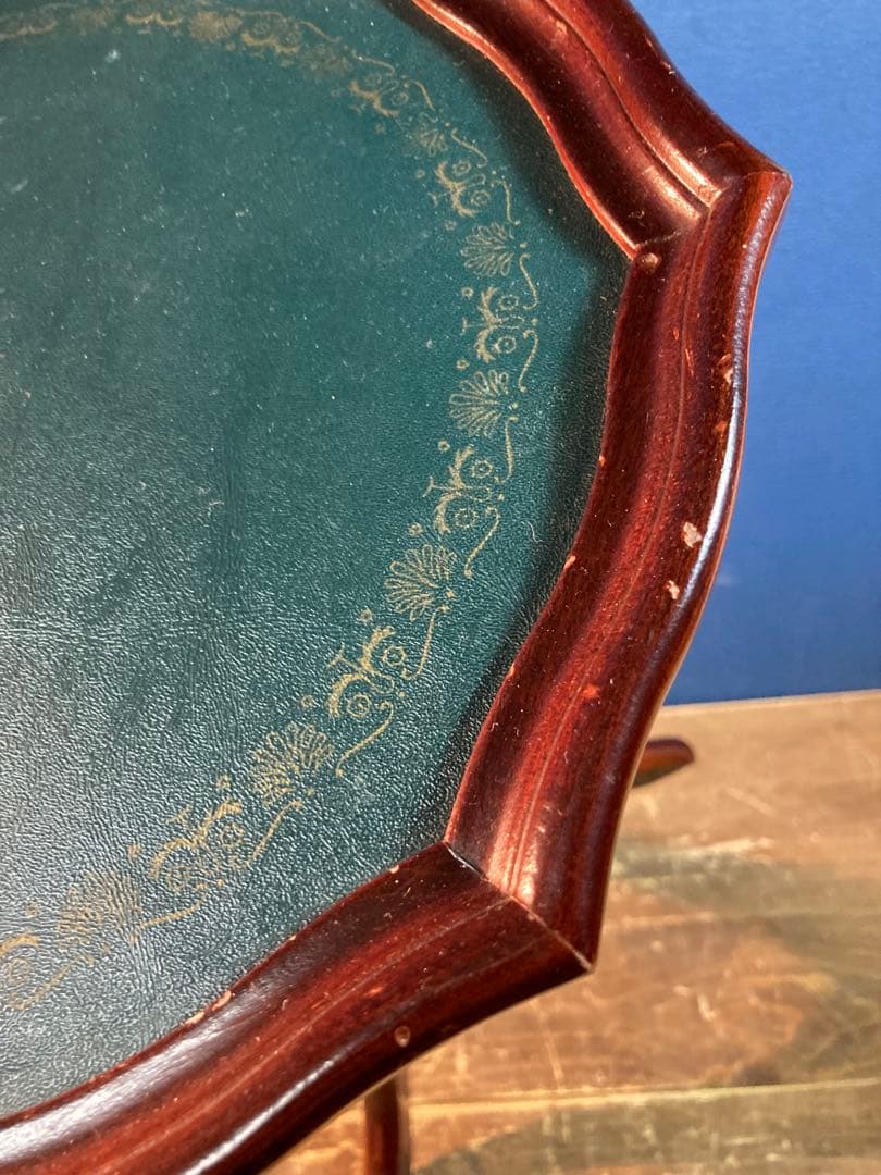 G サイドテーブル　コーヒーテーブル　アンティーク調　ヨーロピアン風　花台　緑