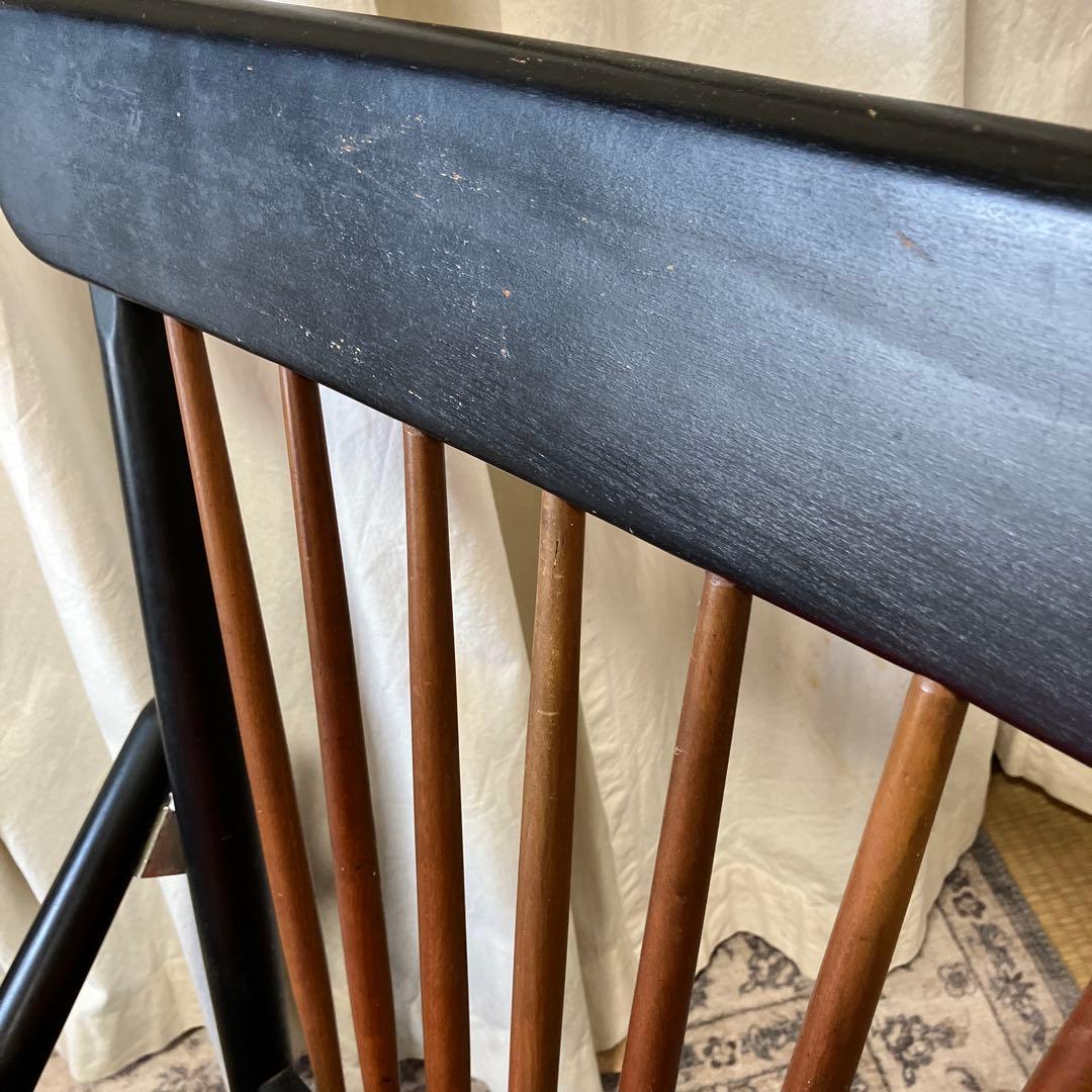 60s MARUNI 折りたたみ式 ビンテージ ダイニングチェア 黒 赤