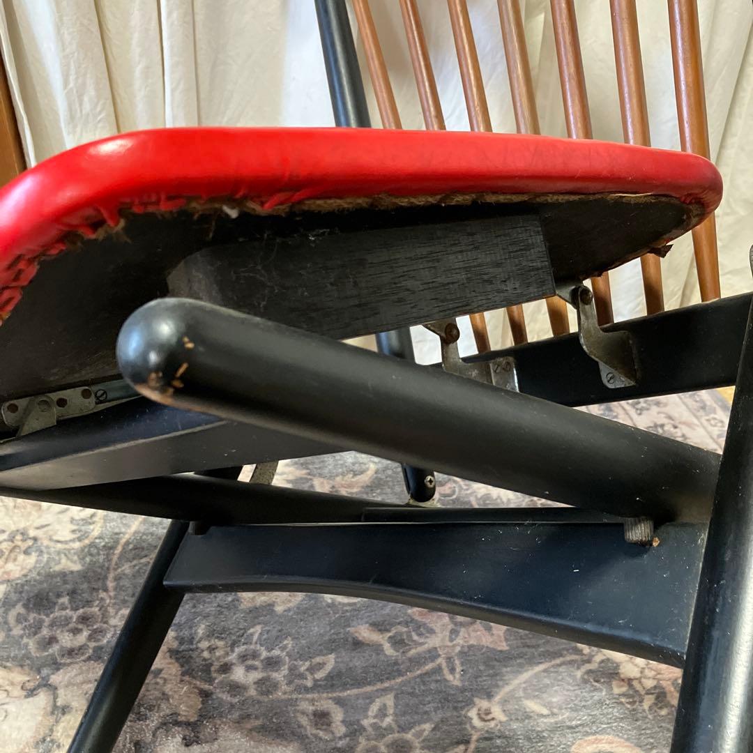 60s MARUNI 折りたたみ式 ビンテージ ダイニングチェア 黒 赤