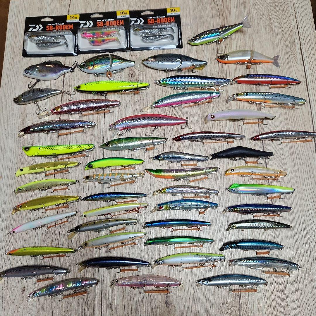 シーバスルアー52個　ダイワ　シマノ　メガバス　ロンジン　ブルーブルー　他