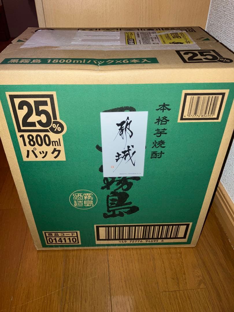 黒霧島 1800mlパック 6本入 25%