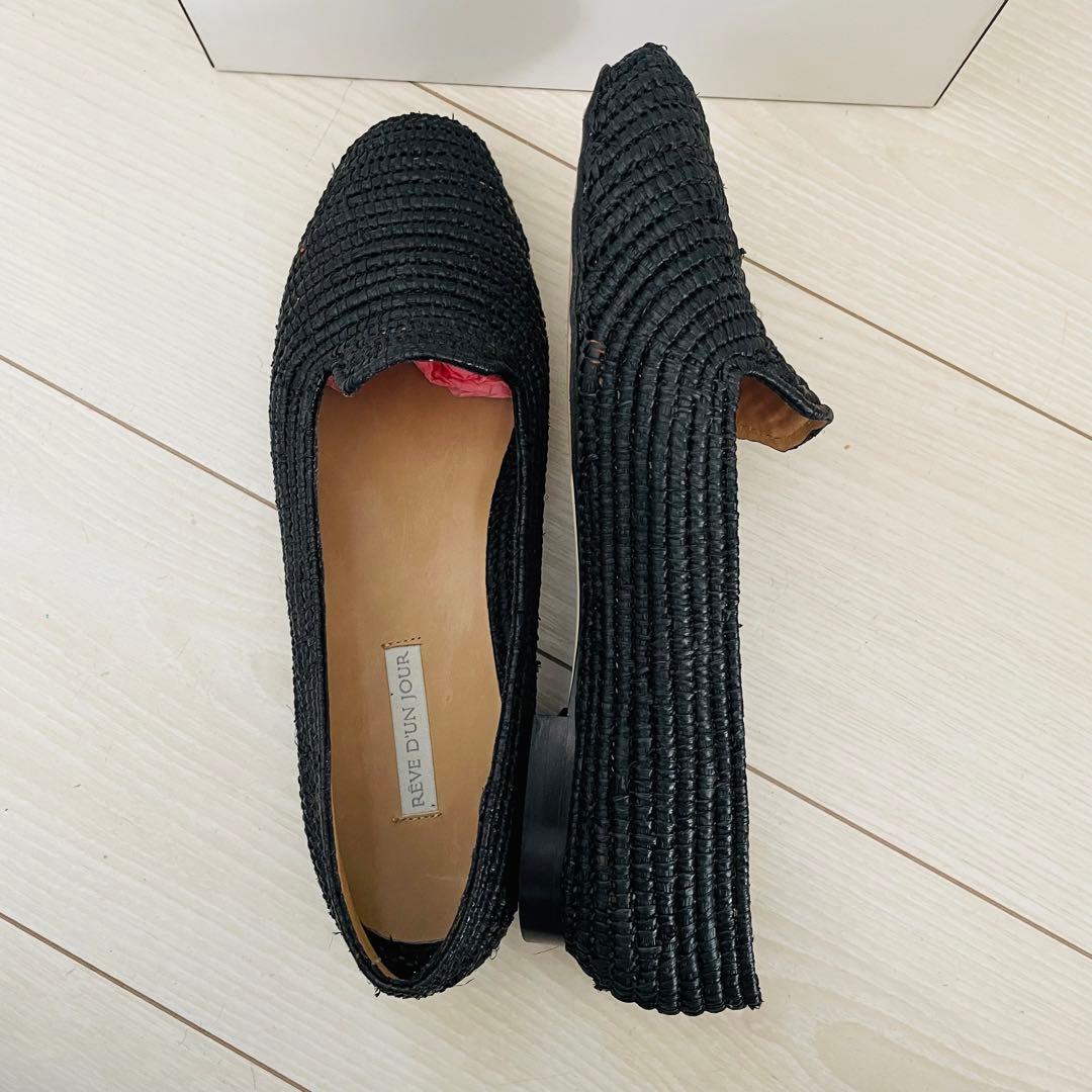 新品 REVE D'UN JOUR 39 ラフィア フラット 定価18700円