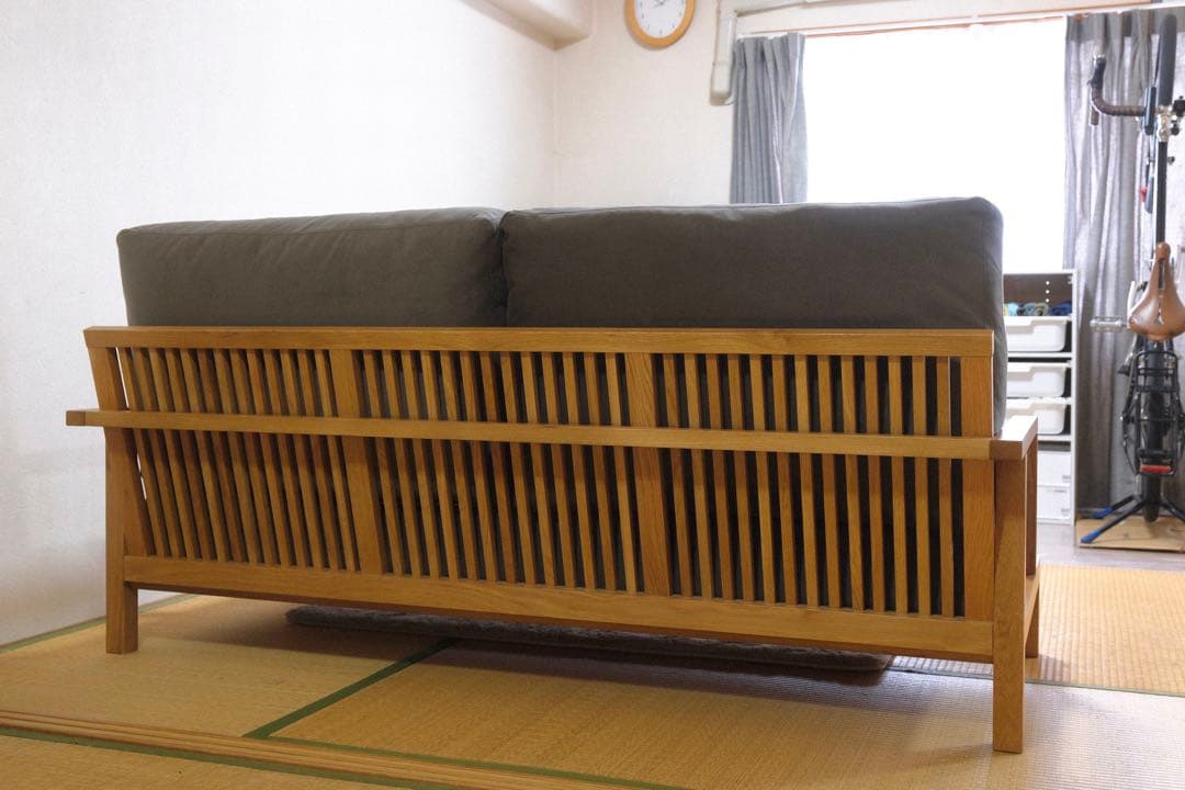 【極美品】フランネルソファ STRAND 3P ハイバック　クッション付