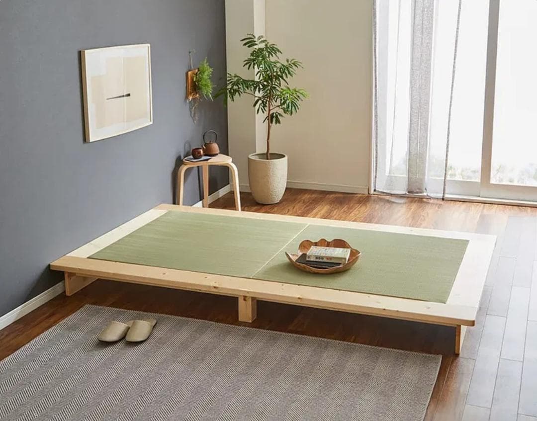 【2/2個口発送：Bすのこ+フレーム】畳ステージベッド(フレーム)シングル