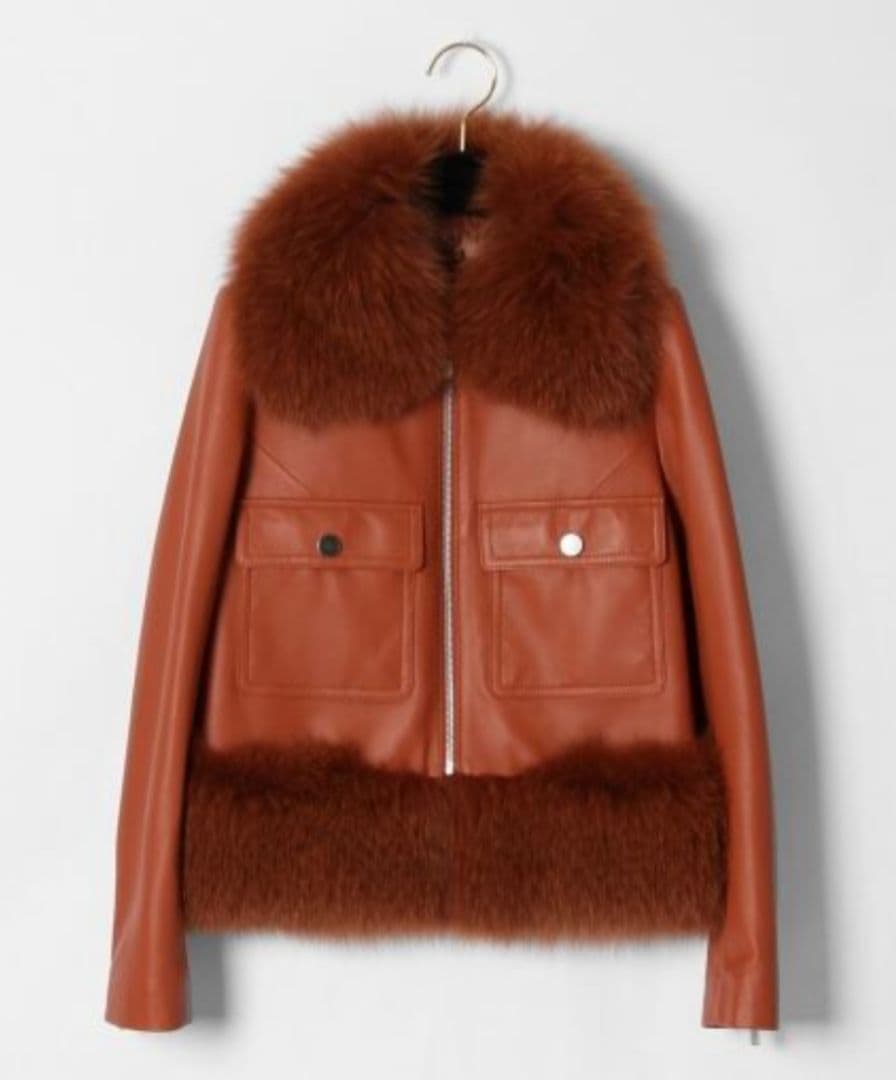 極美品 diagram グレース ファー付 ラムレザー ジャケット 定価約10万