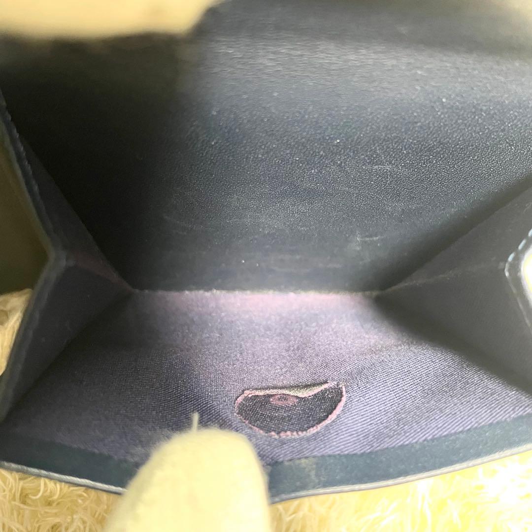 美品 ヴィヴィアンウエストウッド 二つ折り財布 エナメル ネイビー 小銭入れあり