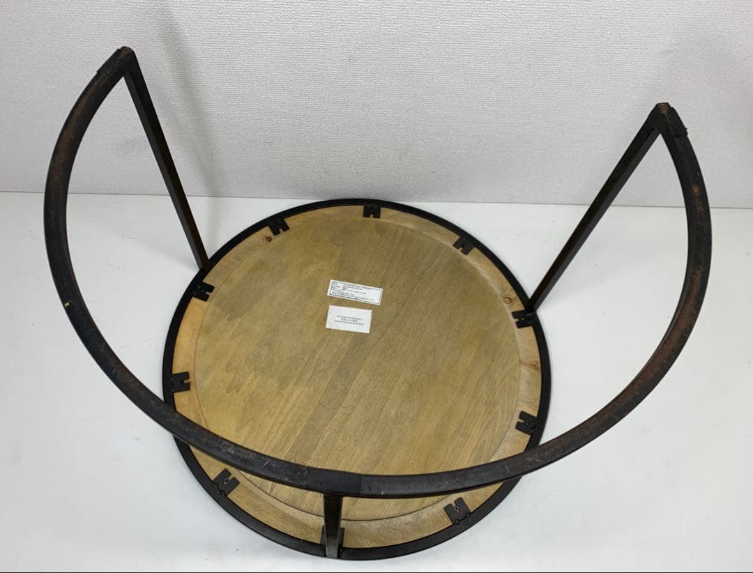 関家具 エルマ ラウンドサイドテーブル60 真鍮板 Φ60cm