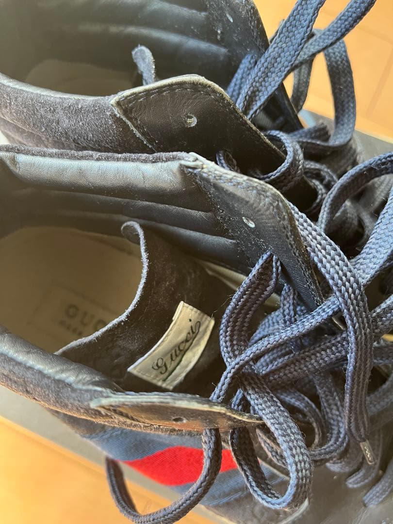 Gucci ネイビー レッド ハイカットスニーカー