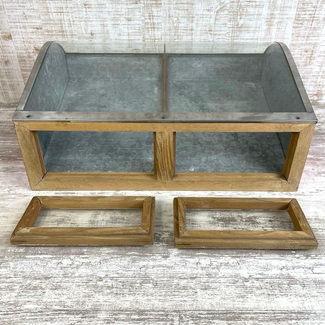 昭和レトロ　駄菓子屋ガラスケース　ショーケース　陳列棚　ビンテージ　古家具