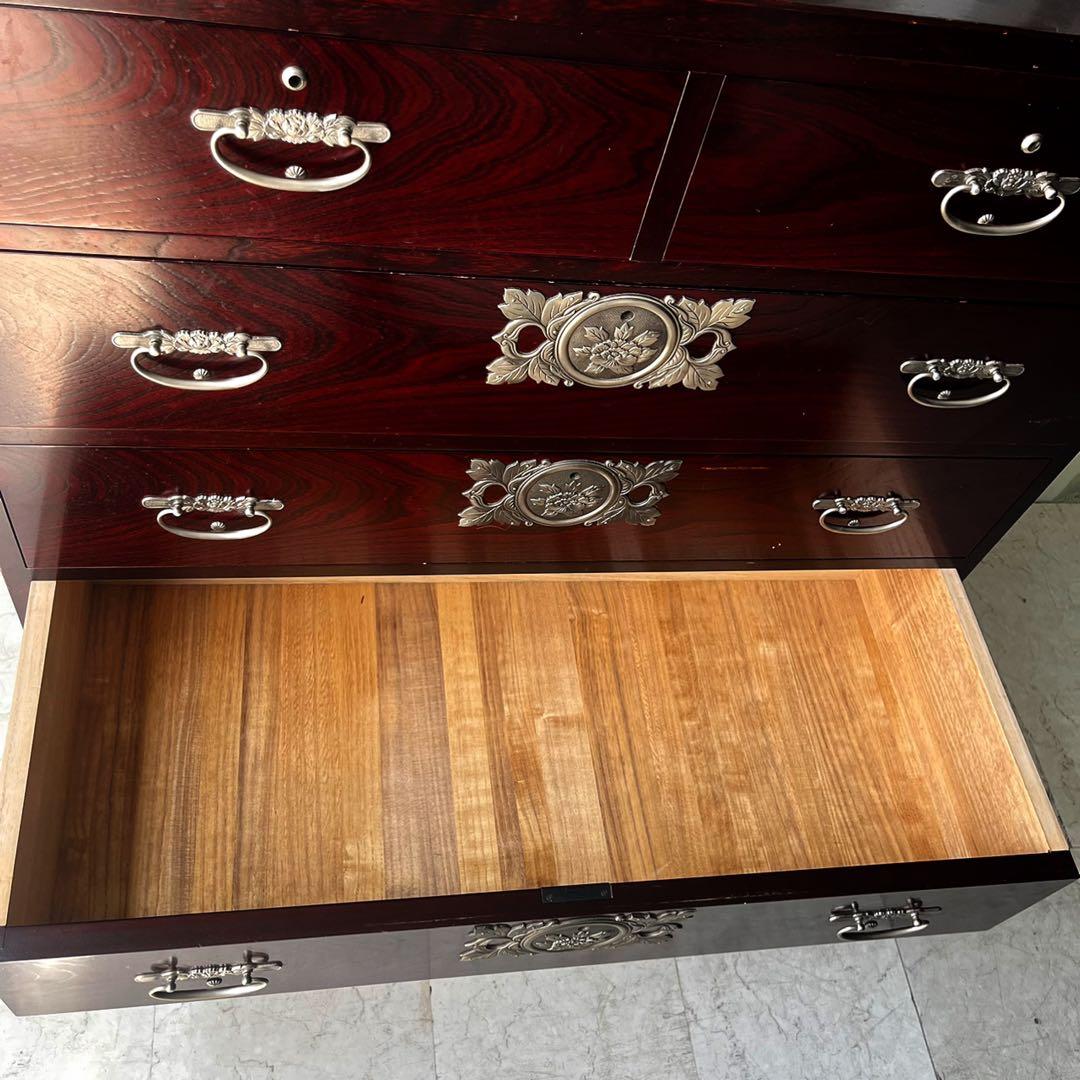 取付無料！二本松伝統家具 田中家具 ケヤキ アンティーク和ダンス モダンチェスト