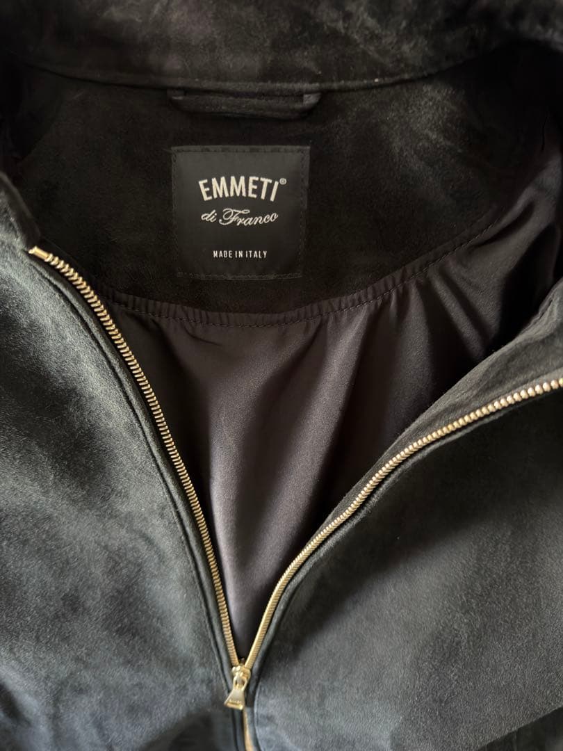 EMMETTI ブラック スエード シングルライダース