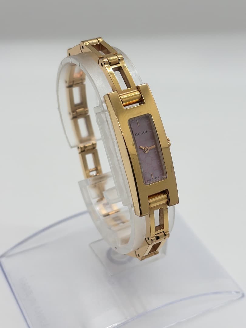 【新品電池】GUCCI ピンクシェル 3900L ゴールド レディース腕時計