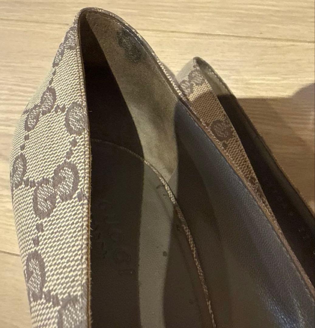 GUCCI レディース　オープントゥ　パンプス　ホースビット　37