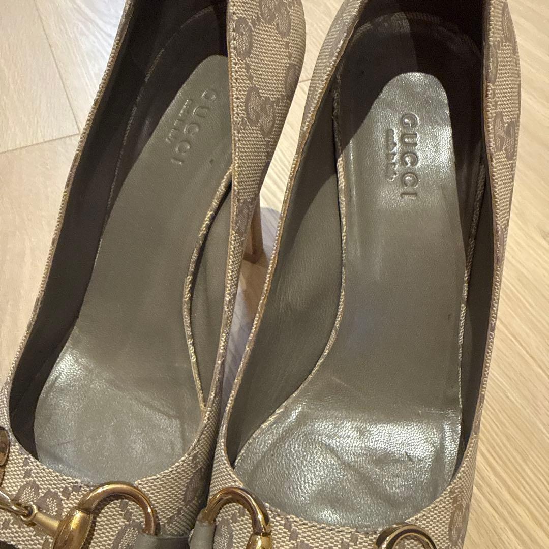 GUCCI レディース　オープントゥ　パンプス　ホースビット　37